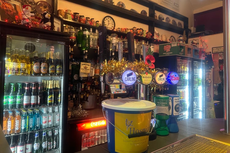 The festive bar at the Nags Head