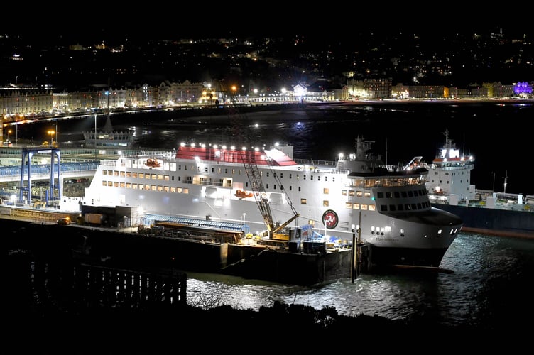 Steam Packet Company vessels Manxman and Arrow in Douglas harbour 
