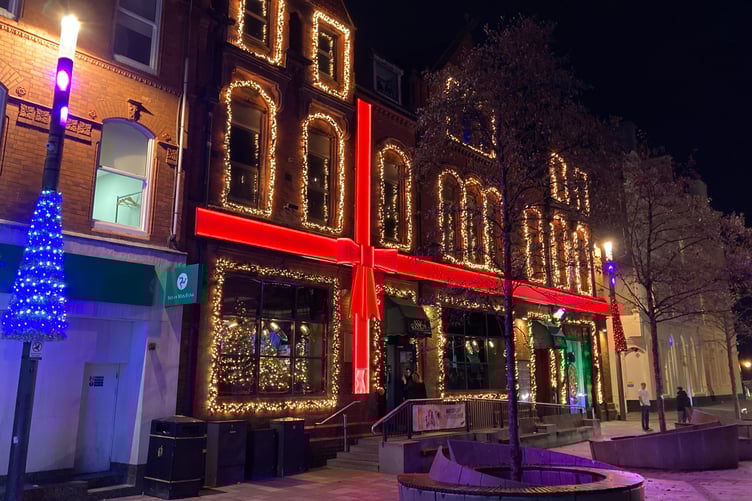 Andrew Cairns snapped this photo of the 1886 building on Regent Street looking all 'wrapped up'