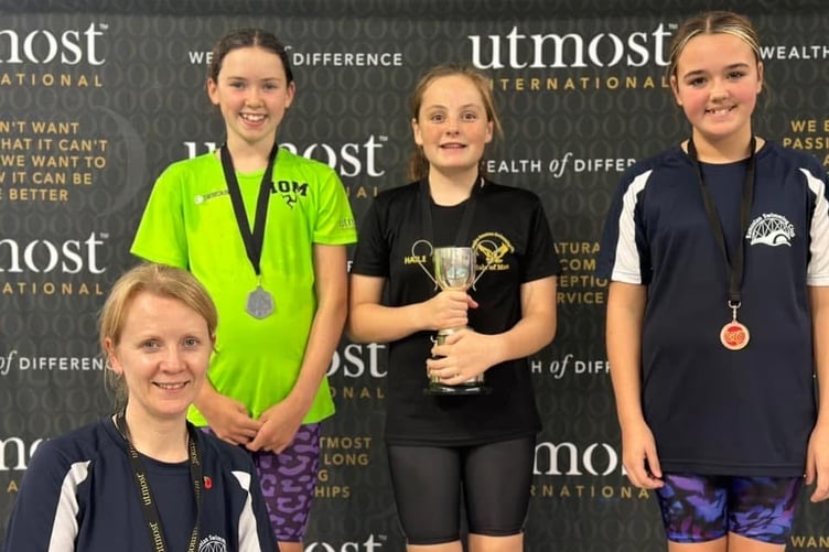 (Left to right) Ramseian's Mrs Christian, Megan Williamson, Hailey Henrico and Izzy Quirk-Kermeen