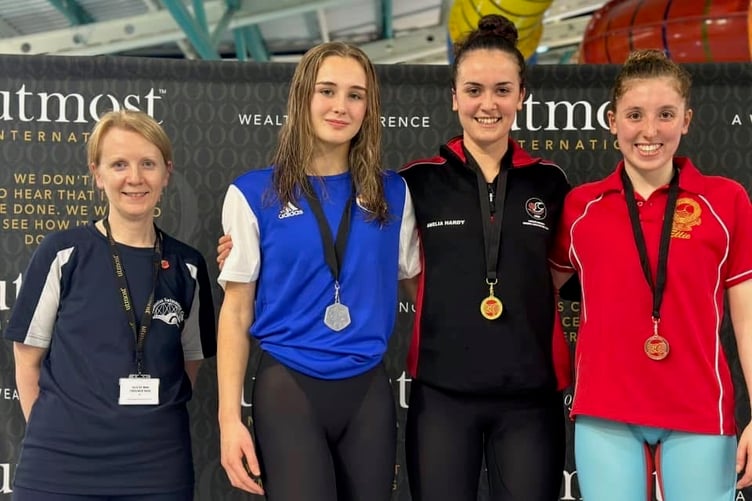 (Left to right) Ramseian's Mrs Christian, Chloe Batty, Amelia Hardy and Ellie Johnson