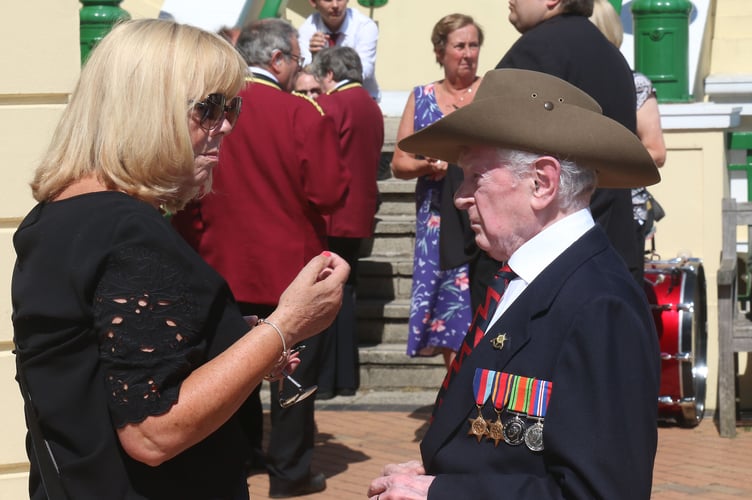 Sheila Healey, who has been actively involved with the Royal British Legion for more than 20 years, has been awarded a Lieutenant Governor’s Commendation. She's pictured here with Veteran James Fenton from Burma Star Association 