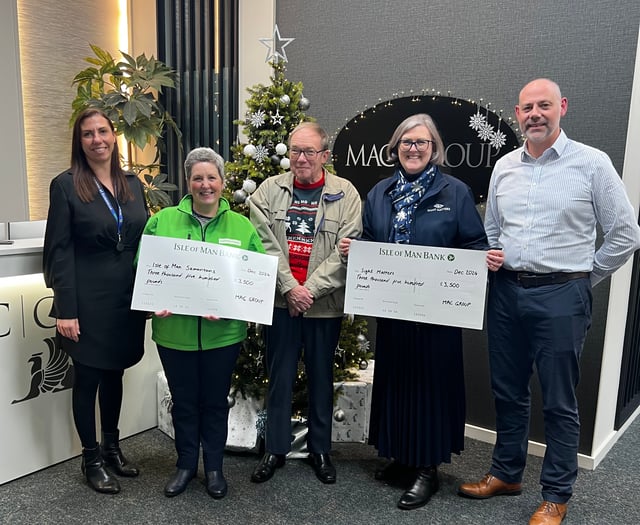 Financial group's delight after raising £7,000 for island charities 
