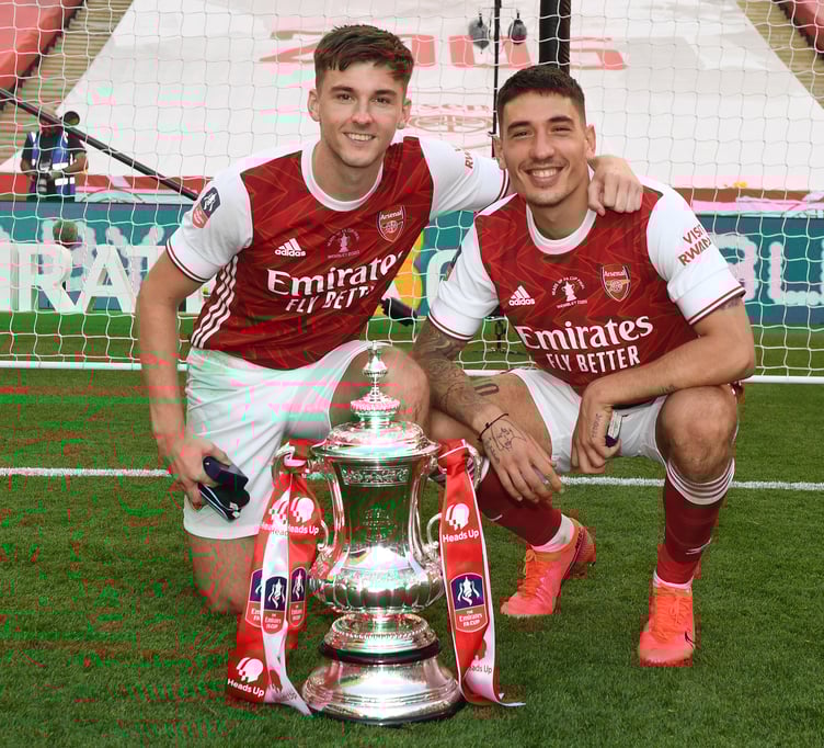 Isle of Man-born footballer Kieran Tierney (left) helped Arsenal win the FA Cup in 2020 (Photo: www.thefa.com)