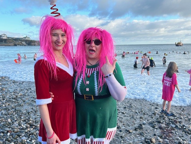 Pink wigs were worn during the event for Breast Cancer Now