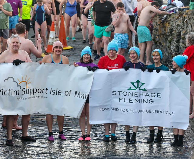 Splashes made at two locations in Port St Mary for New Year's Dips