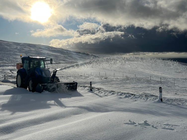 The Department of Infrastructure's snowblower in action
