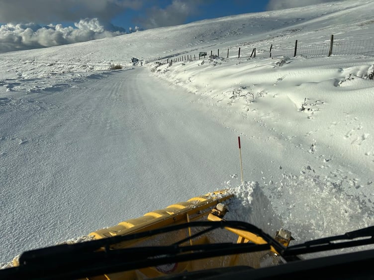 A blanket of snow has covered the A18 Mountain Road