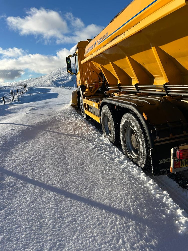 The department has three gritters and a tractor-mounted snow blower operating on the Mountain Road, with plans to move on to Beinn-y-Phott and Tholt-y-Will once conditions allow.