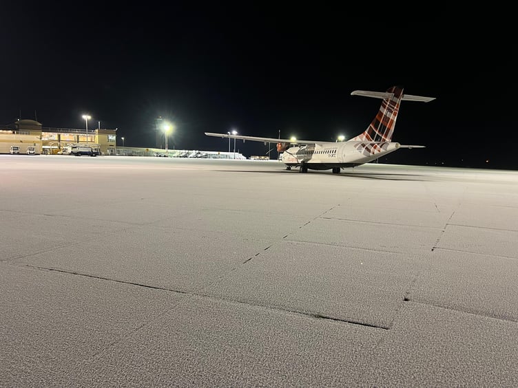 Ice has caused problems for flights at Ronaldsway airport