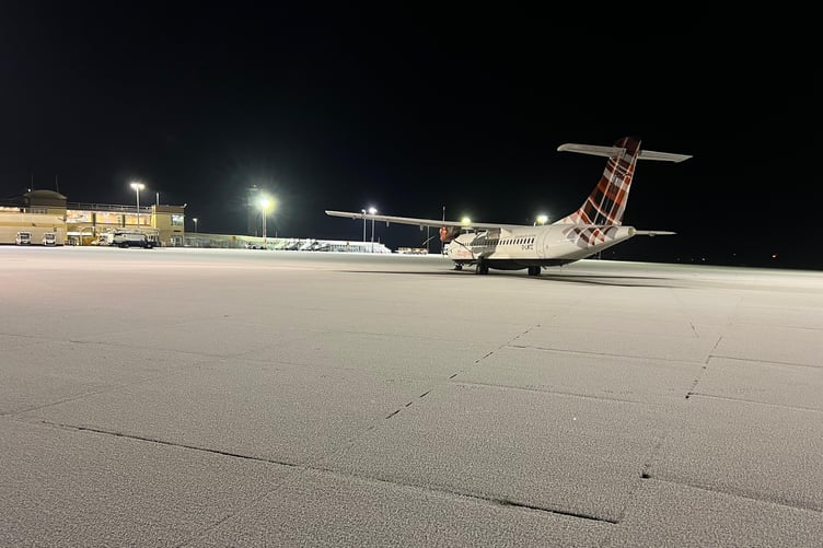Ice has caused problems for flights at Ronaldsway airport