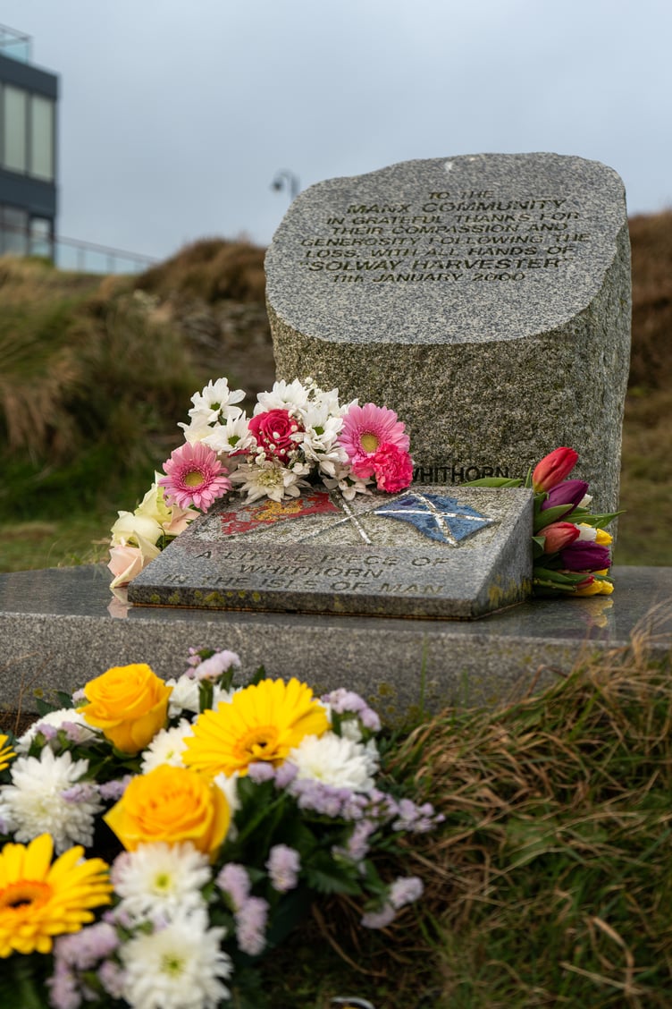 The floral tribute for the 25th anniversary of the Solway Harvester tragedy