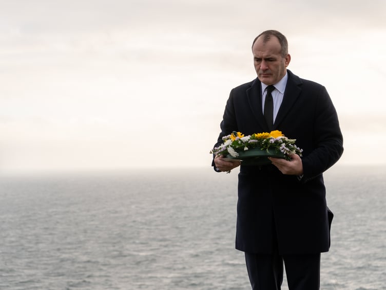 Chief Minister Alfred Cannan with the floral tribute