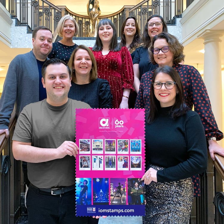Arts Council members with members of The Arts Development Team. Front row: Peter Shimmin and Sarah Maltby MHK (Chair). Second row: Benjamin Heath, Sharon Walker (Vice Chair) and Fiona Edwards. Back row: Jane Corkill, Jade Boylan, Sarah Wilson-White and Suzie Walker