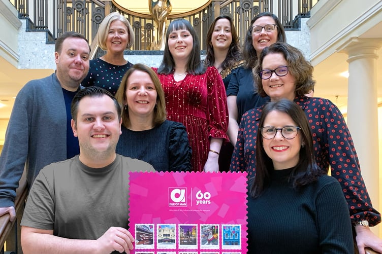 Arts Council members with members of The Arts Development Team. Front row: Peter Shimmin and Sarah Maltby MHK (Chair). Second row: Benjamin Heath, Sharon Walker (Vice Chair) and Fiona Edwards. Back row: Jane Corkill, Jade Boylan, Sarah Wilson-White and Suzie Walker