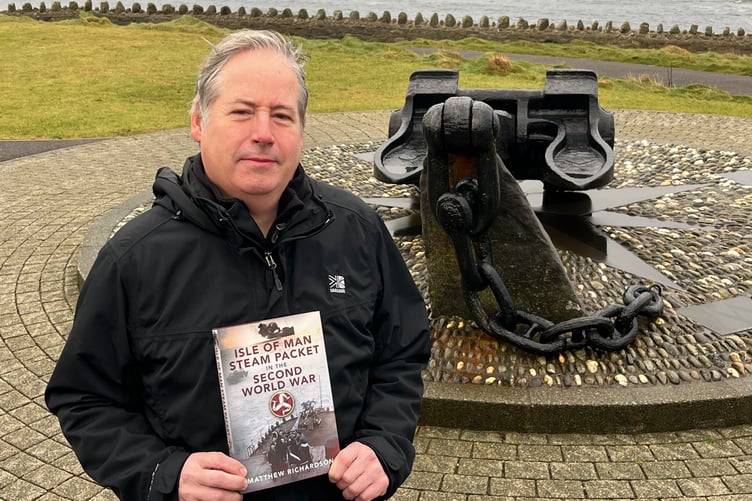 Matthew Richardson with his book 'Isle of Man Steam Packet in the Second World War'