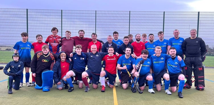 The Valkyrs A and B hockey teams that faced off in an intra-club derby in the Men's Premiership last weekend