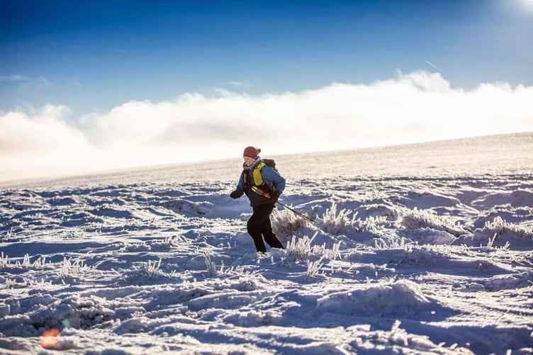 Nikki Arthur during the early stages of the 268-mile Montane Spine Race