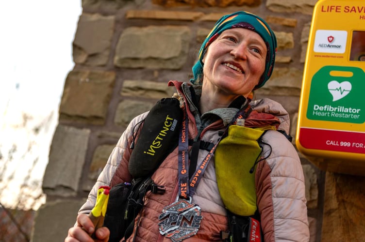 Nikki Arthur is all smiles after she successfully completed the 268-mile Montane Spine Race on Thursday afternoon (Photo: Montane Spine Race)