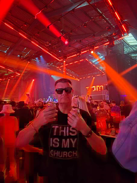 Paul Coppell at a rave music event
