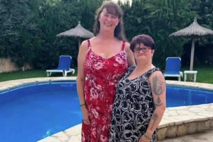 Sarah Marsden and mum Andrea on holiday