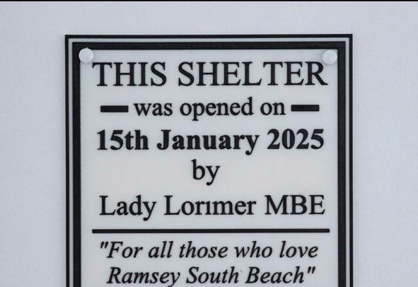 A special plaque is in place at the shelter