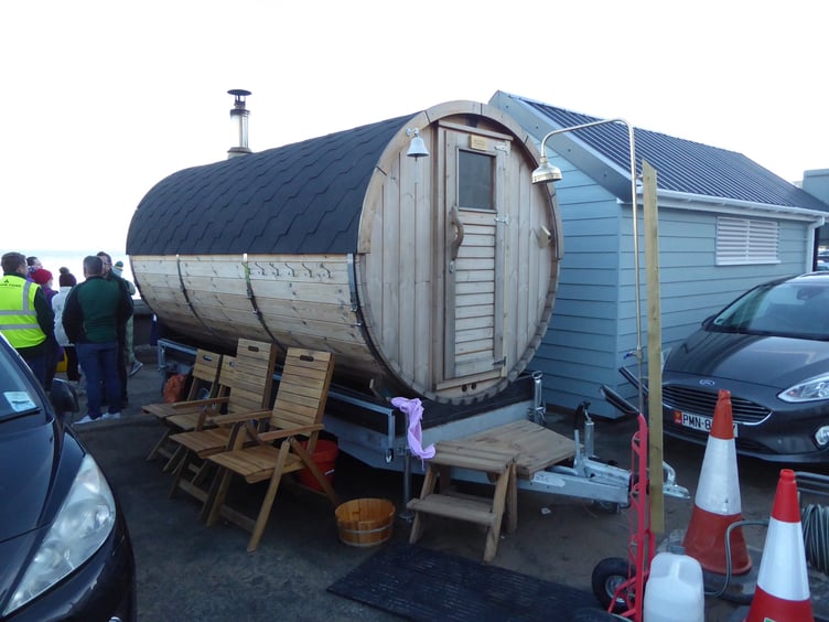 The shelter is accompanied by a sauna/heater room to the side