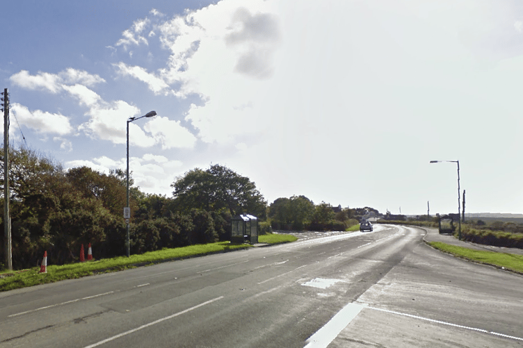 The A5 New Castletown Road in Santon