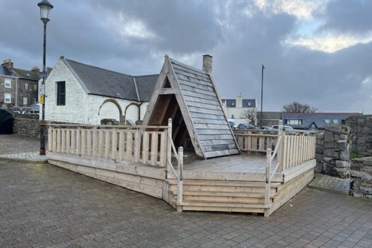 The decking and play area behind the old grammar school in Castletown needs retrospective planning permission