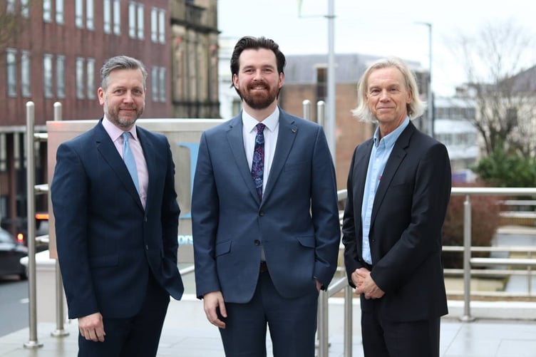 (Left to right:) M&P Legal directors Damian Molyneux, Lorcan O'Mahony and John Aycock