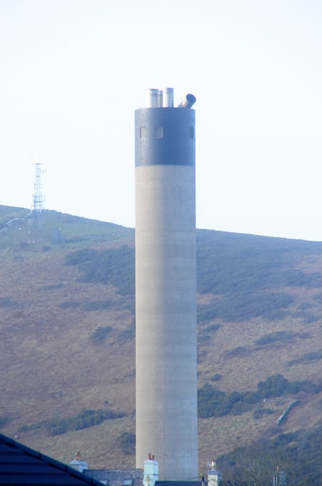 One of the Peel Power Station exhaust flews has come loose in the wind