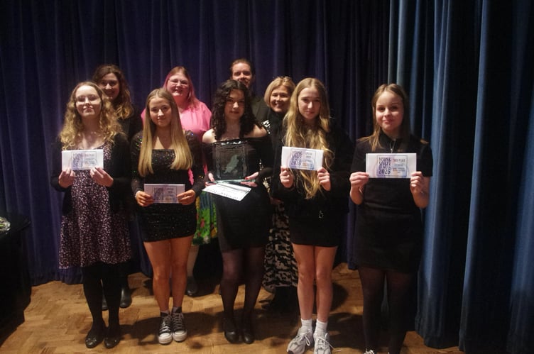 The Young Singer of Mann winners with the judging panel