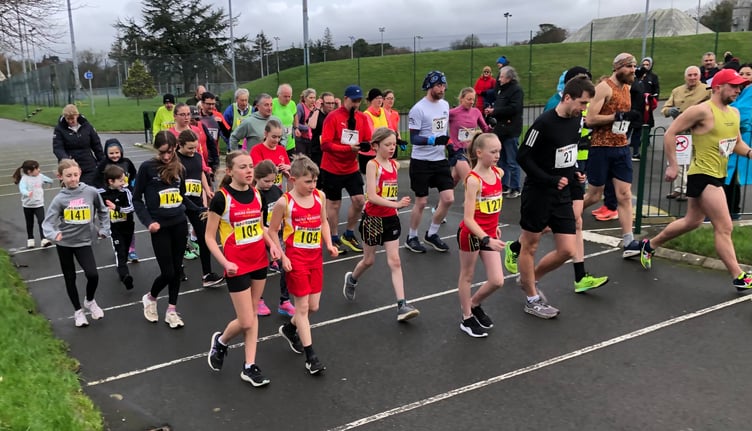 Athletes get underway in the latest round the Up & Running Winter Walks League which took place at the NSC on Sunday morning (Photo: Steve Partington)