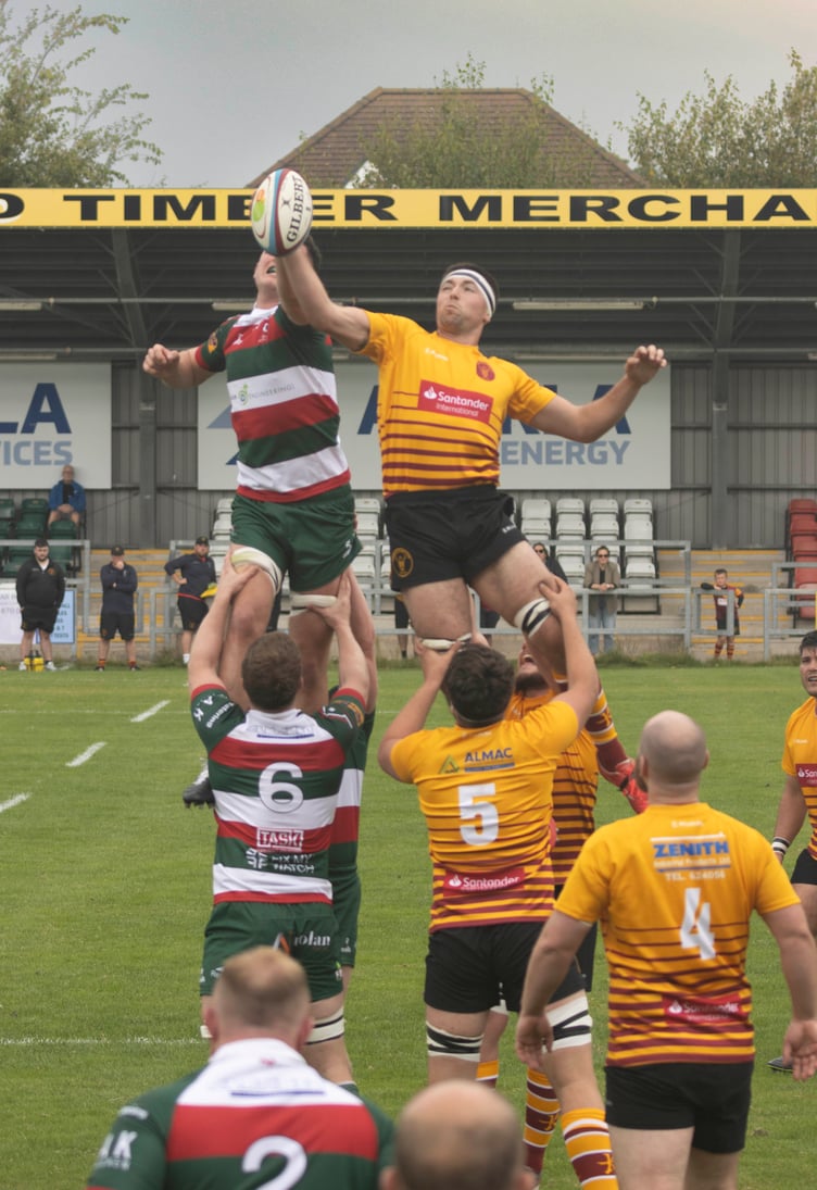 Liam Kirkpatrick (right) will be back in action key for Douglas this weekend and will likely be a key man in the lineout (Photo: Richard Ebbutt)