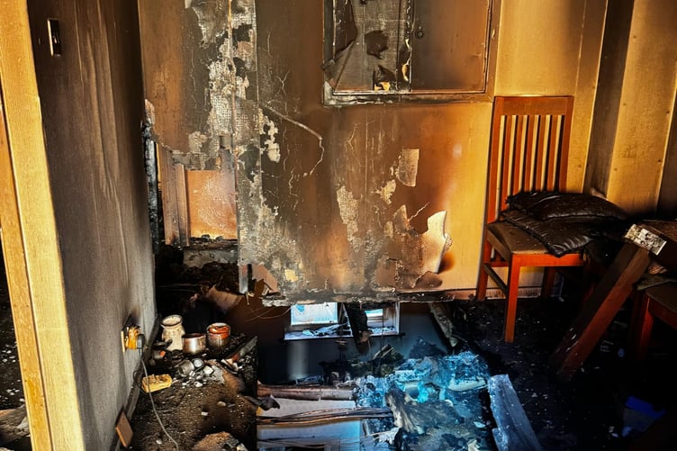 The devastation caused by a fire at a home in Queen’s Drive West, Ramsey