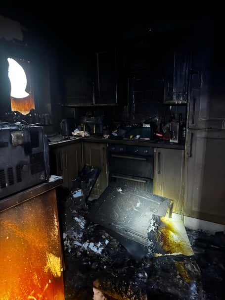 The devastation caused by a fire at a home in Queen’s Drive West, Ramsey