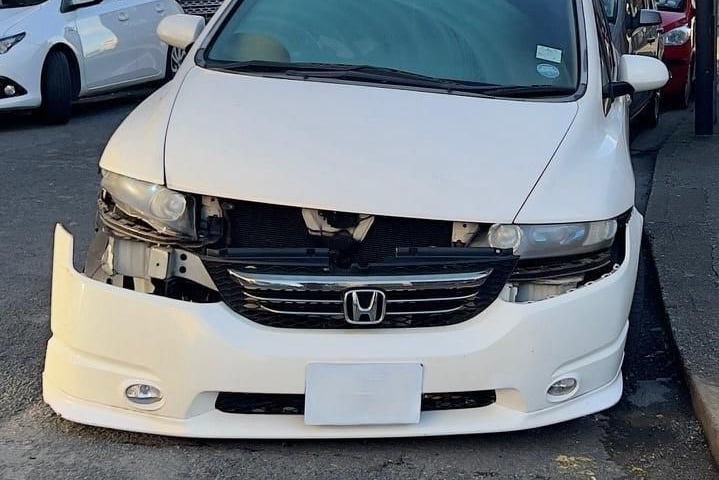 The car that was badly damaged on Princes Street in Douglas last week