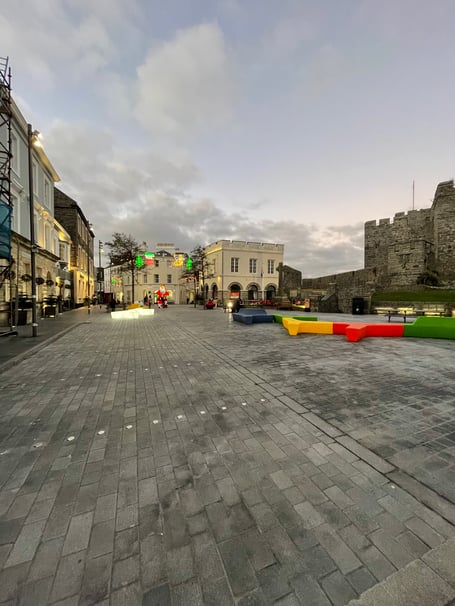 The Market Square in Castletown at Christmas