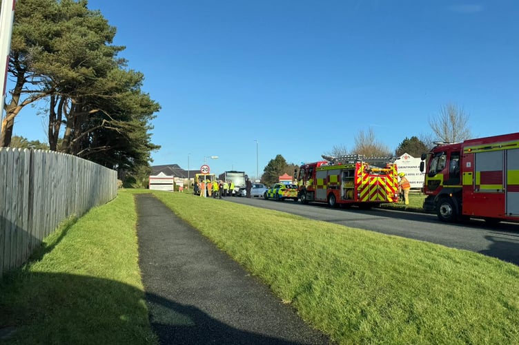 Emergency services at the scene of the incident