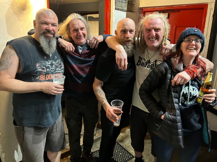 The Ballaghs. Left to right: Brian Duffy, Ian Allen, Lee Quaggin, Mike Wade and Katie Lawrence (photo - Martin Critchley)