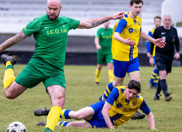 Mark Wolfenden was in fine form for St Mary's last Saturday, scoring twice against Onchan to earn a place in the latest Team of the Week (Photo: Gary Weightman)