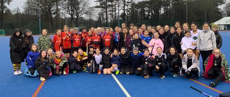 Manx Hockey Association teams competed in the Isle of Man county round of the Under-12 Girls IN2Hockey Competition recently. The winners were Castletown ahead of runners-up Valkyrs A after they won four of their five games and drew the other (Photo: Manx Hockey Association)