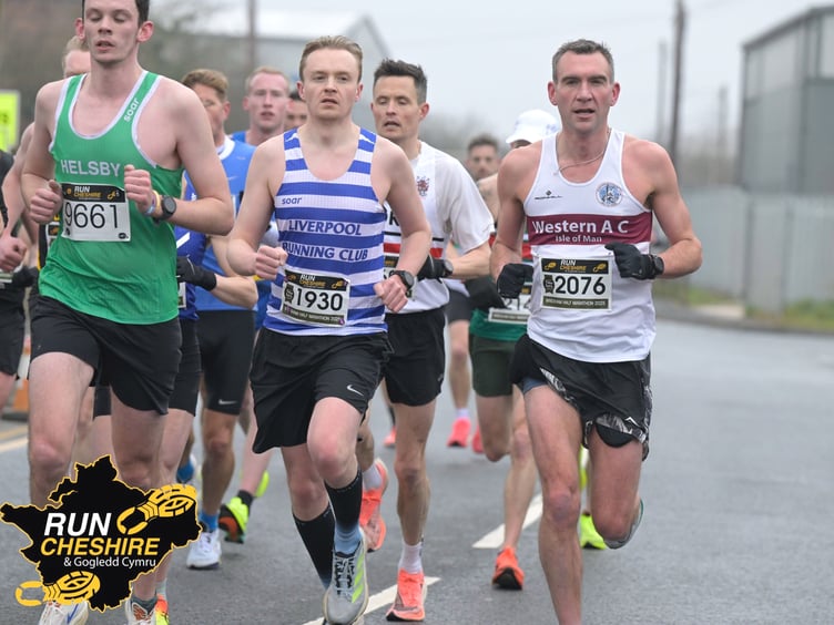 Former Parish Walker winner Paul Atherton (right) in half-marathon action in Wrexham on Sunday (Photo: Run Cheshire)