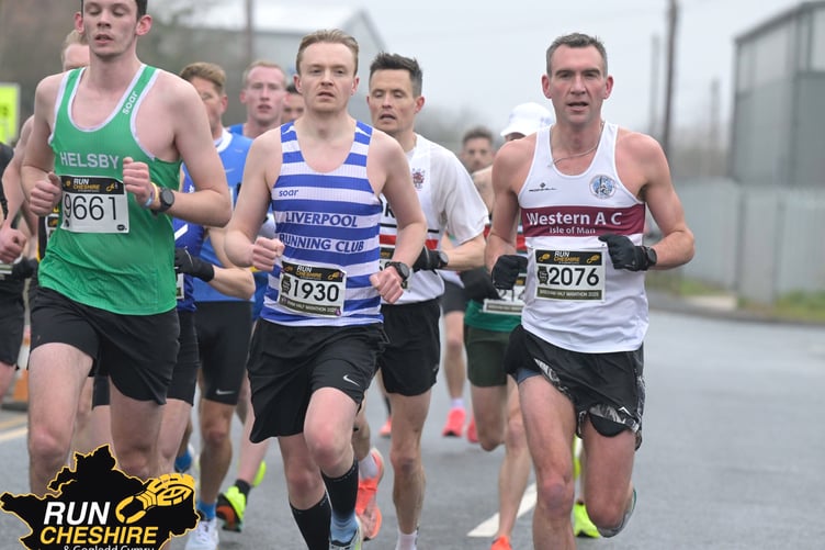 Former Parish Walker winner Paul Atherton (right) in half-marathon action in Wrexham on Sunday (Photo: Run Cheshire)