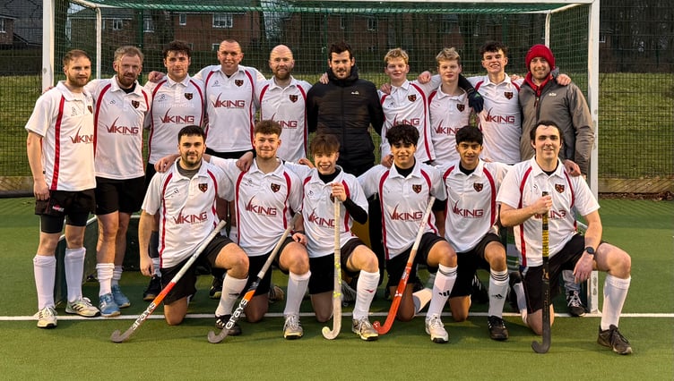 The Isle of Man men's B team that defeated Garstang firsts in the second round of the England Hockey Tier Three Championship Plate in Lancashire on Saturday