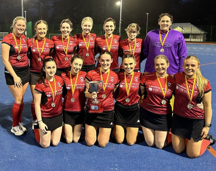 Castletown A - seen here after winning last season's cup competition - are currently flying in Manx Hockey Association's Women's Premiership, having won all four of their games so far, without conceding a single goal (Photo: Castletown Hockey Club)