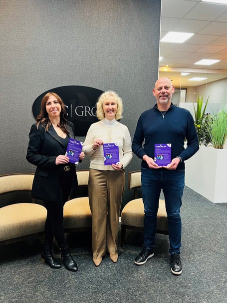 (Left to right) Rebecca Netten (MAC Group), Gemma Wild (Forget Me Not) and Ed Walter (MAC Group)