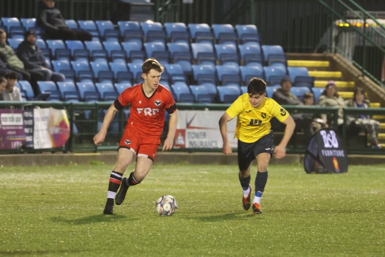 Sam Baines in action against Colne on Saturday evening at the Bowl (Photo: Paul Hatton)