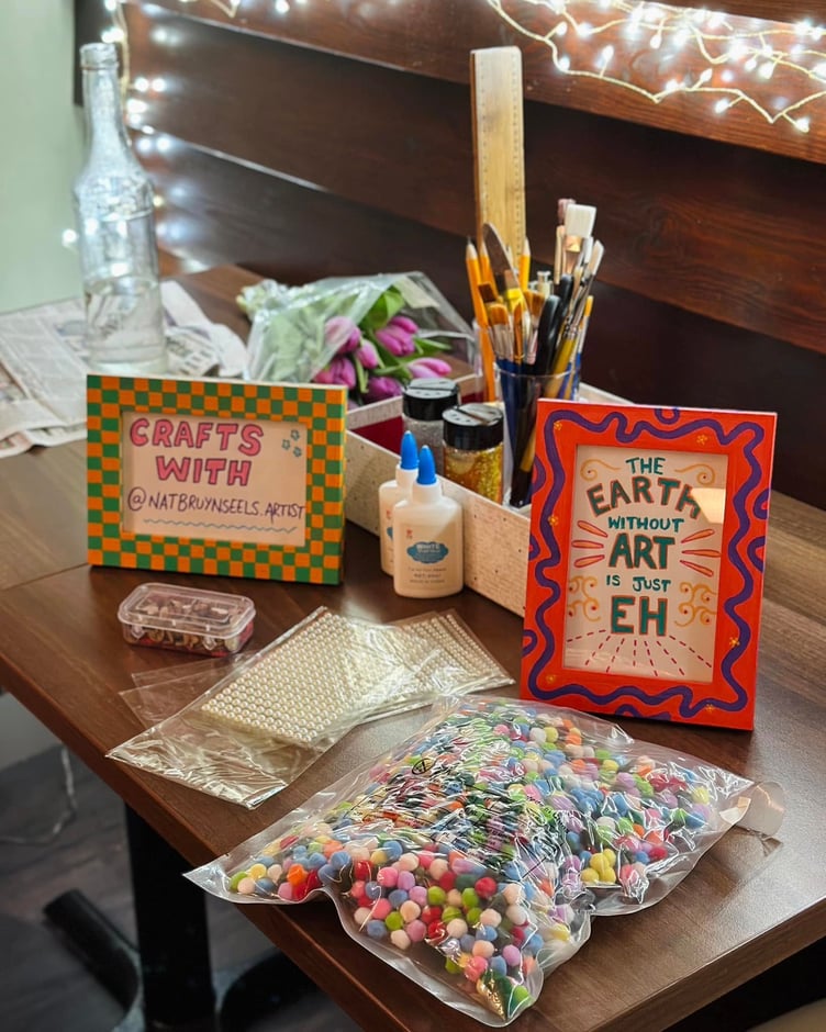 Some of the arty supplies on display