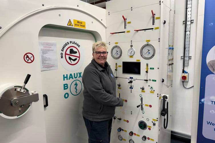Debbie Barron, secretary of the Hyperbaric Oxygen Therapy Isle of Man (HBOT)